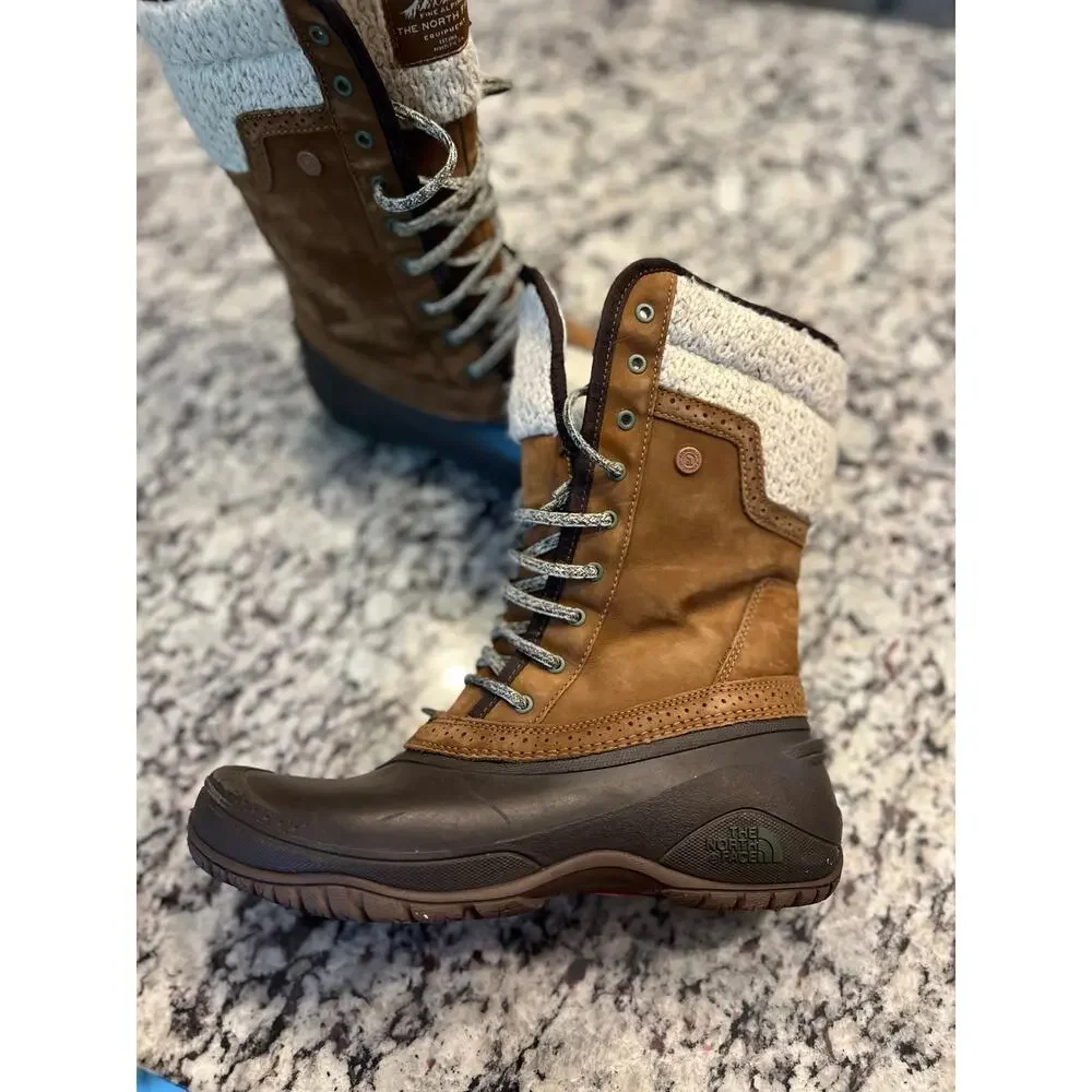 The North Face Shellista II Mid women brown winter snow boots size 9.5